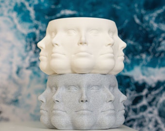 Multi Face Planter, UK, Indoor Planter, Succulent Planter, Gift, Unique Plant Pot, 3D Printed, Polyface, Many Faces Vase