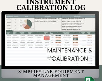 Instrument Maintenance & Calibration Log | Google Sheets Template | Equipment Service Schedule Tracker | Lab Tools