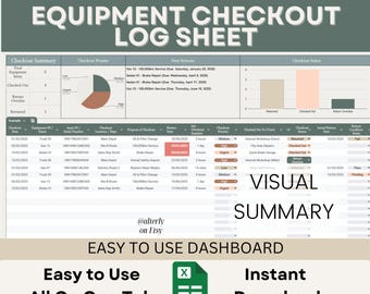 Equipment Tool Log | Google Sheets Checkout System | Asset Return Maintenance Tracker Spreadsheet | Small Business Tool Inventory Management