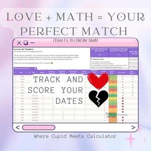 Love Laboratory Pro 2025 | Smart dejtingdetektiv + matchningsmatris | Digital romanskalkylator | Datumspårning och poängsättningskalkylblad