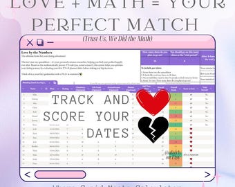Love Laboratory Pro 2025 | Smart Dating Detective + Match Matrix | Digital Romance Calculator | Date Tracking & Scoring Spreadsheet
