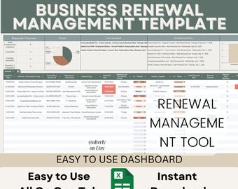 Subscription & License Tracker | Google Sheets Dashboard for IT Business | Track Costs, Status, Priority Easily