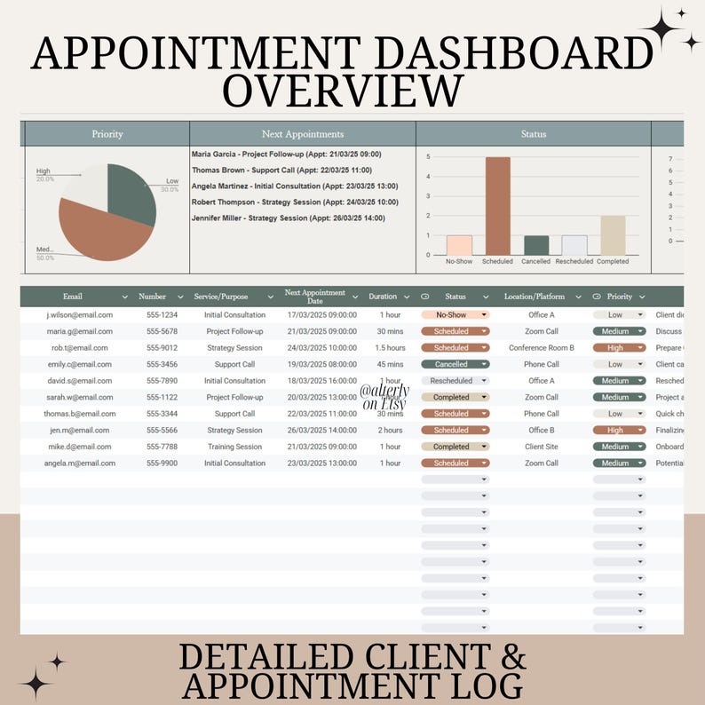 Professional Appointment & Client Booking Tracker | Google Sheets ...