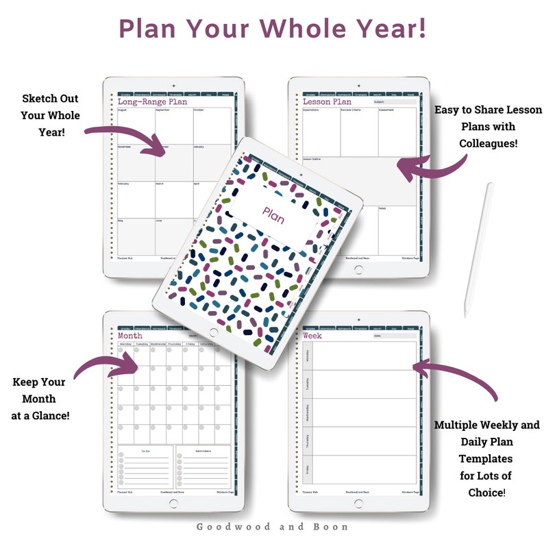 Undated 20222023 Digital Teacher Planner Goodnotes Teacher Etsy Canada