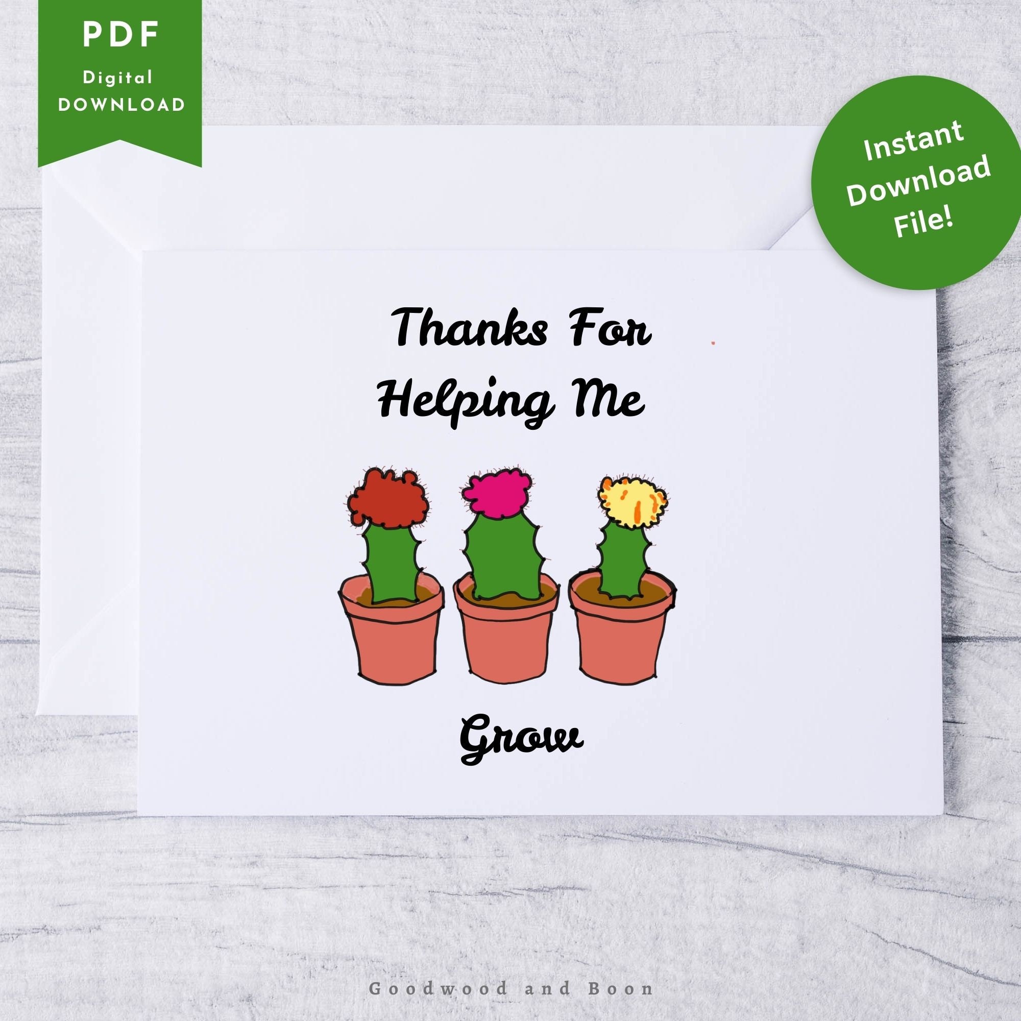 Teacher Appreciation Pun Greeting Card Thank You Cactus - Etsy