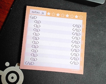 かわいいコーディングメモ帳、美的テクノロジーテーマ（3インチ×3インチ）