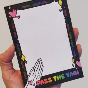Pass the Yaoi Boys Love Notepad