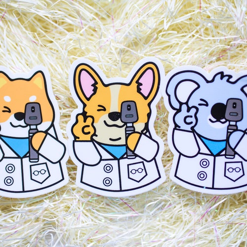 Animal Eye Doctor Sticker dr. Panda Dr. Shiba Inu Dr. - Etsy Animal Eye Doctor Sticker dr. Panda Dr. Shiba Inu Dr. - Etsy