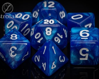 The King's Call DnD dice set perfect gift for fans of Dungeons and Dragons, Pathfinder or other D20 TTRPG glitter themed 120 SL