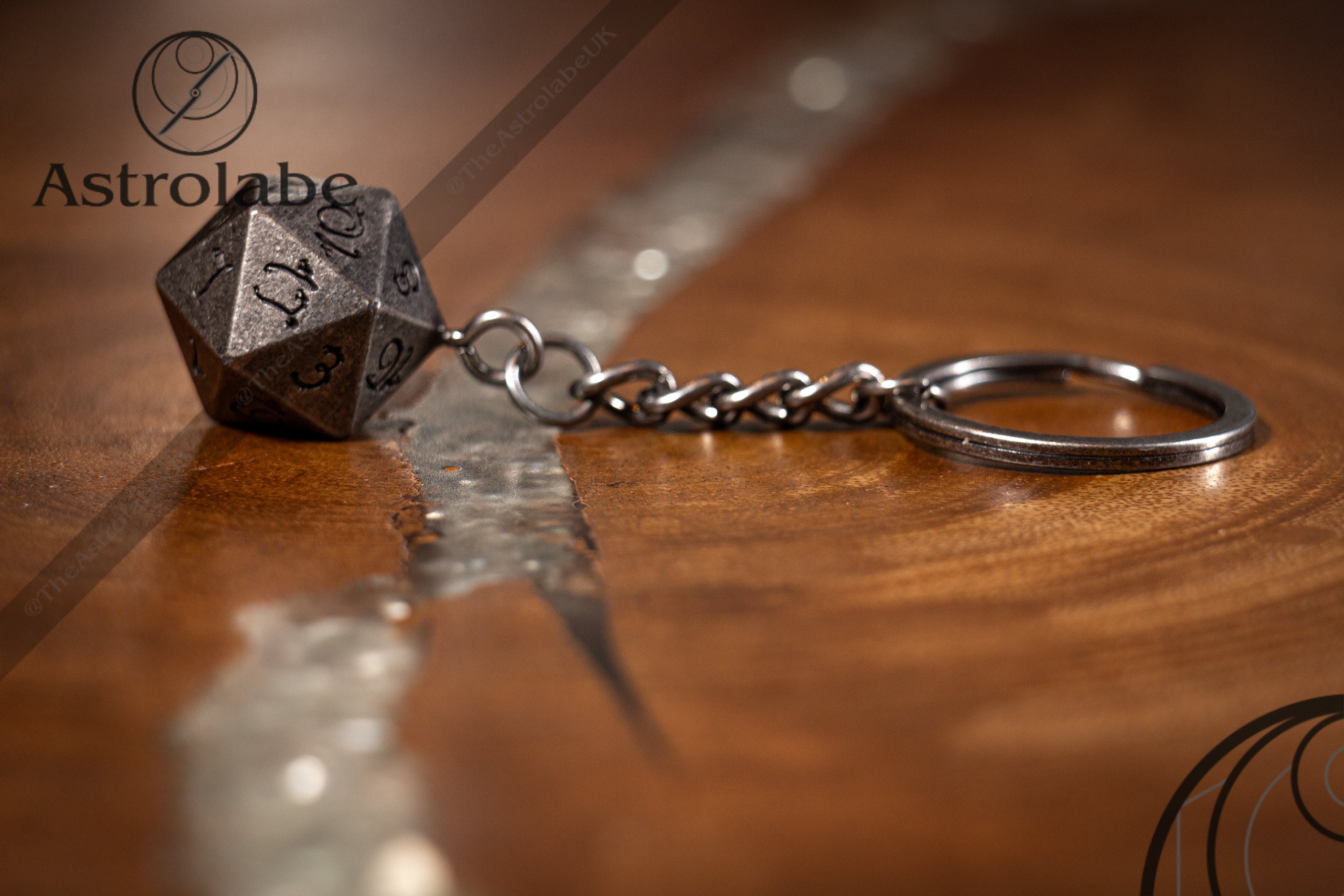 Adamantine D20 Metal Dice Keychain This DnD dice keyring is Etsy