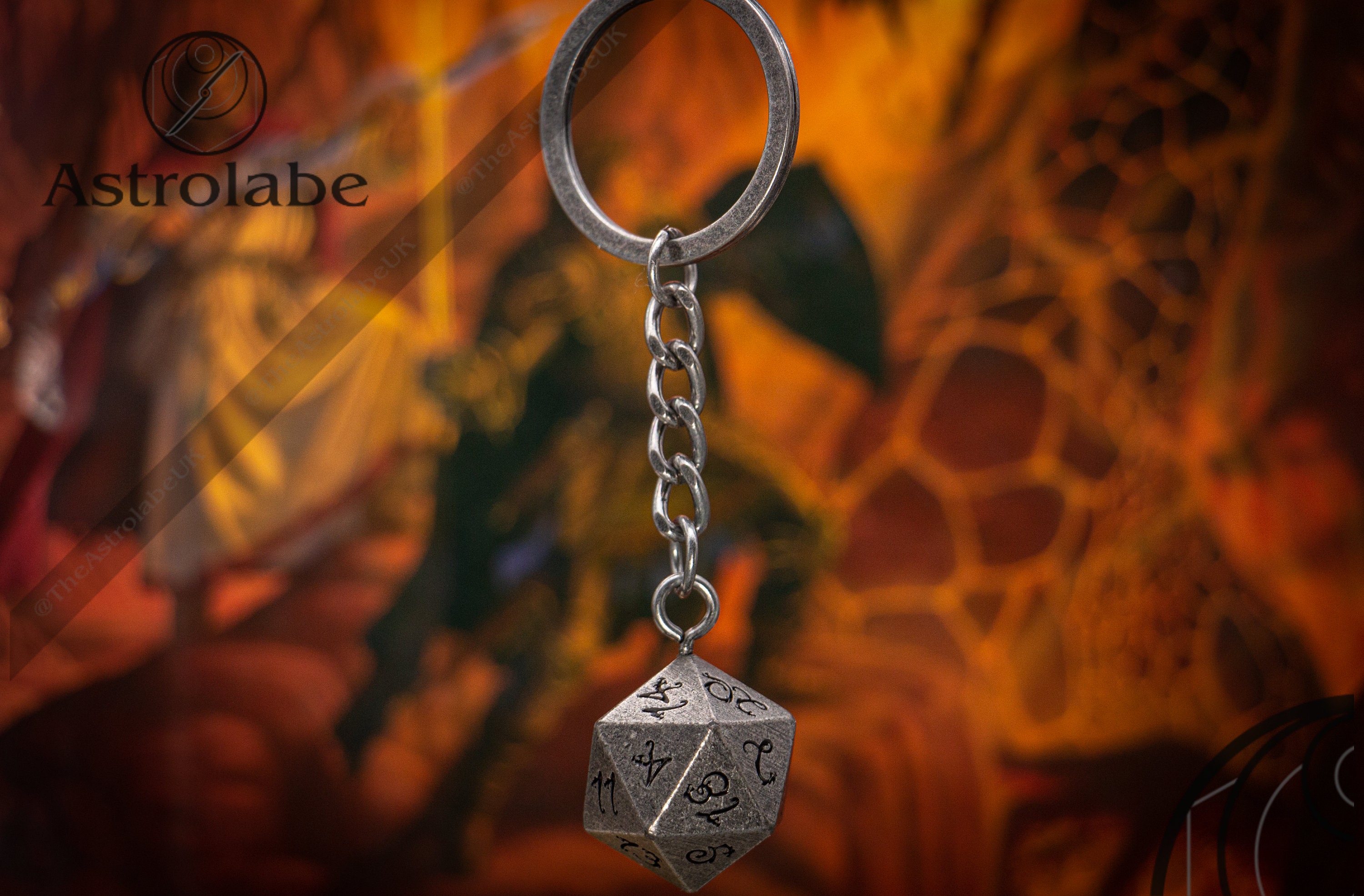 Adamantine D20 Metal Dice Keychain This DnD dice keyring is Etsy