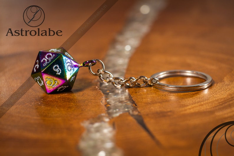 Erudite D20 Metal Dice Keychain This Dnd Dice Keyring is a Etsy