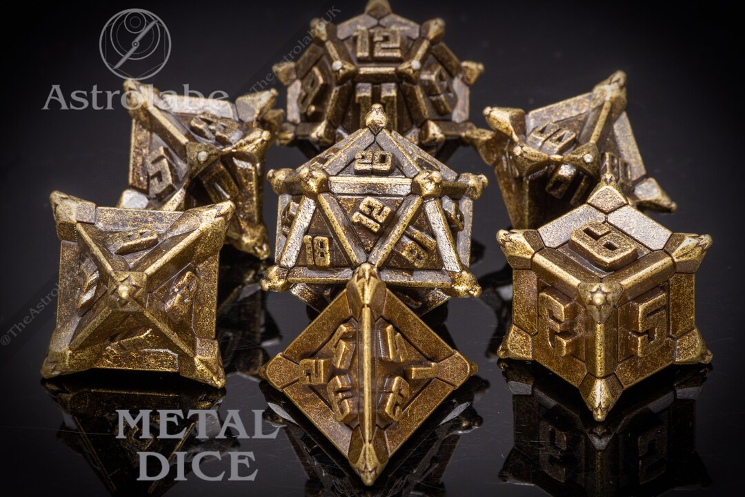 Battlerager Orichalcum Metal Dnd Dice Set Caltrop Spike Themed Etsy