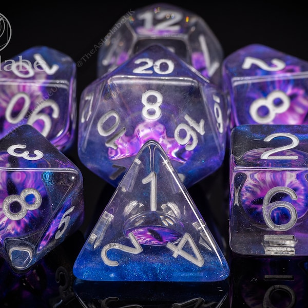 Patron's Call Hexblade Demon Eye DnD dice set perfect Christmas gift for fans of Dungeons and Dragons or D20 Tabletop RPG 122