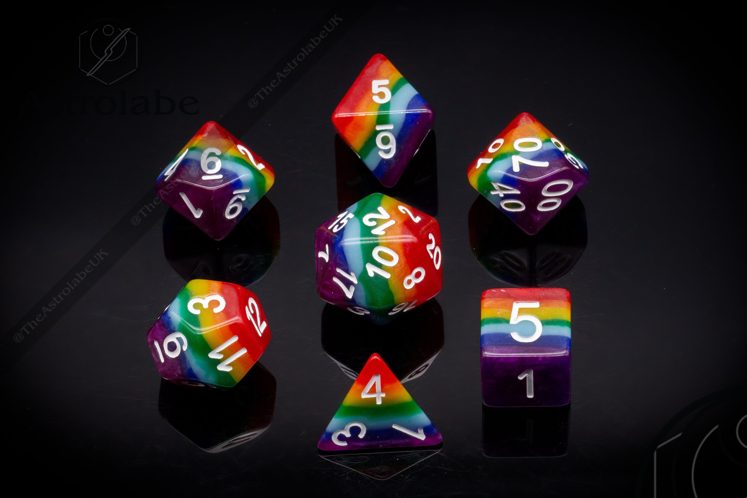 Rainbow Dice DnD Dice set Dungeons & Dragons TTRPG D20 | Etsy