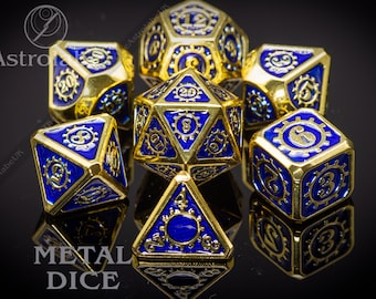 Gnomish Workshop Imperium Metal Steampunk DnD dice set perfect Christmas gift for artificers and fans of D&D or any D20 TTRPG 37B