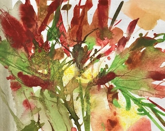 Wild Flowers Art Card: Watercolour painting print