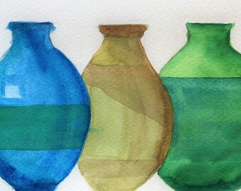 Pottery Art Card: Ceramics Watercolour Painting print