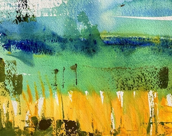 Landscape Art Card: Abstract Watercolour print