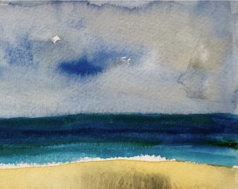 Seascape Art Card: Coastal Watercolour Painting print