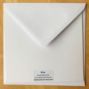 May include: White envelope with a sticker that says "Rise handmade from an original painting at DeClareArt on etsy.com"