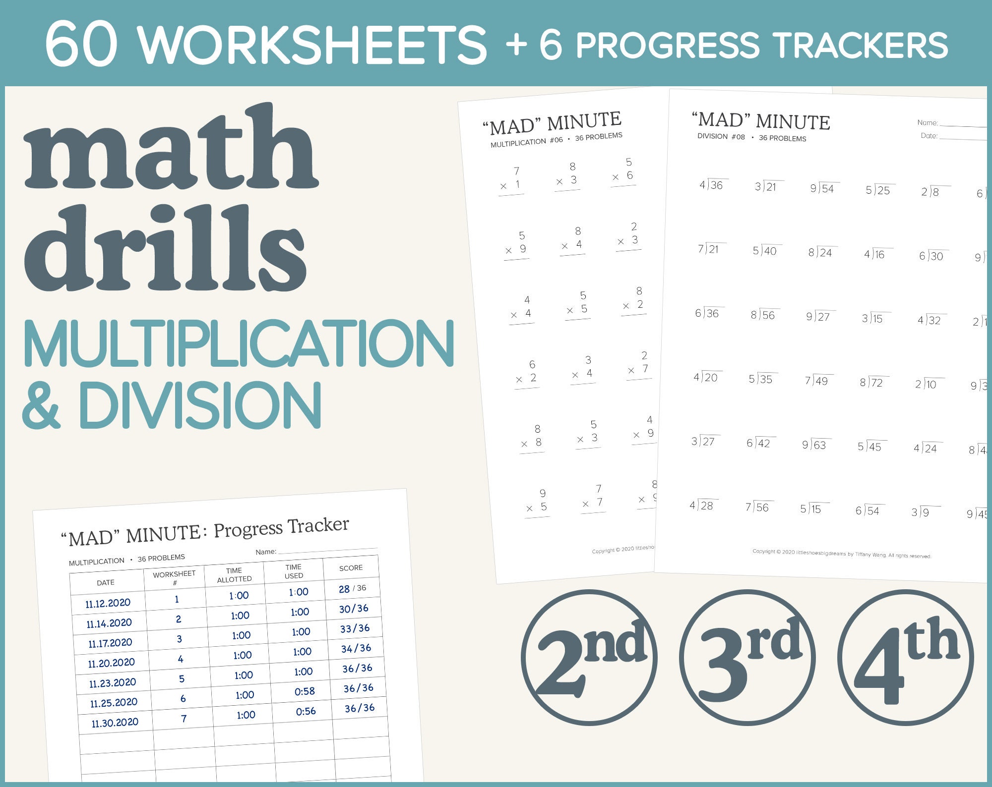 multiplication and division timed math drills worksheets etsy uk