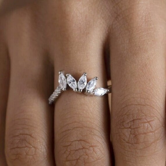 Swirl engagement ring deals with wedding band