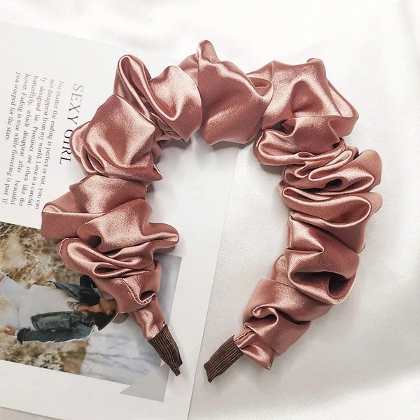 Silk Scrunchie Headbands For Women Girls Teens | Party Christmas Fashion Trending Boohoo Hairbands | Hair Accessories | Gifts