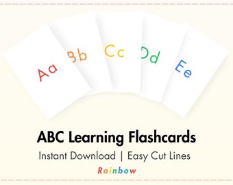 Flashcards imprimables de l'alphabet pour les tout-petits | Cartes ABC de A à Z | apprentissage préscolaire minimaliste | Téléchargement numérique instantané