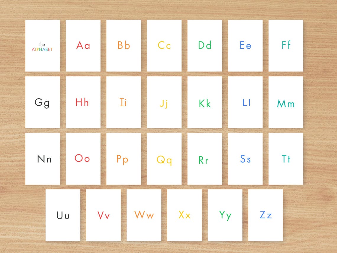 Printable Alphabet Flashcards for Toddlers | A-Z ABC Cards | Minimalist ...