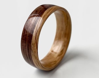 Walnut Wood Ring: Minimalist Wedding Band, Mens Ring