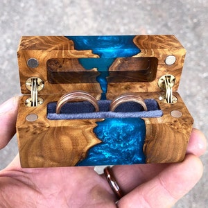 Walnut Bentwood Ring Set: Handmade Copper Inlay Wood Wedding Band