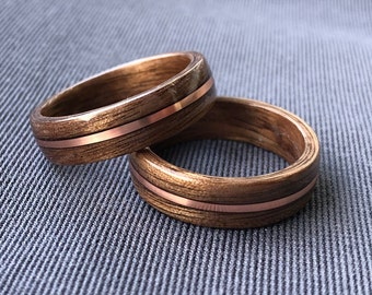 Bague en bois courbé en noyer - bague en bois de noyer - alliance en bois - bagues en bois pour homme - bagues en bois - bois de bague pour homme - bague en bois pour homme