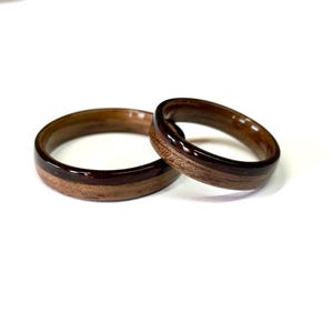 Walnut bentwood ring - Walnut wood ring -wooden wedding ring  -wooden rings for men - wooden rings  - mens ring wood - mens wooden ring
