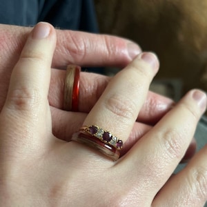 Walnut Bentwood Ring. Wooden Wedding Band. Engagement Wood Ring. Band wooden ring engagement Anniversary.Wood and resin mens wedding band image 10