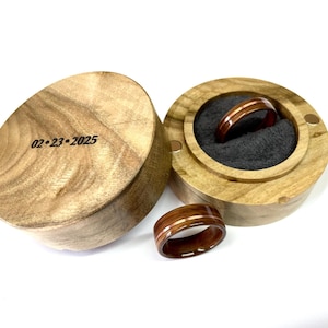 Anillo de madera de palisandro, alianza de boda única de madera, anillo de compromiso de madera para hombre, alianzas de boda de palisandro para hombre, anillo de compromiso para él y ella