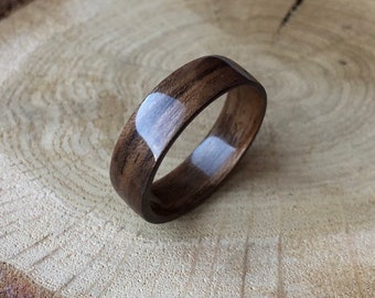 Walnut Wood Ring Etsy