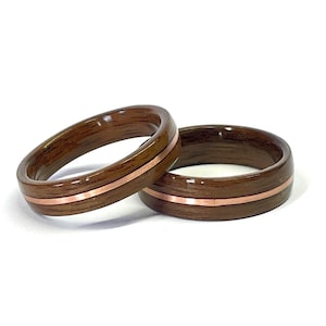 Walnoot heren trouwringen Womens trouwringen gebogen hout ring walnoot houten ring houten trouwring houten ringen voor mannen heren houten ring
