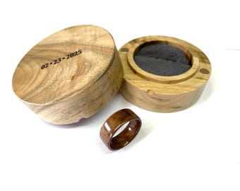 Walnut Bentwood Ring: Handmade Wooden Wedding Band