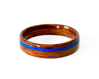 Mahogany Bentwood Ring: Handmade Wooden Wedding Band