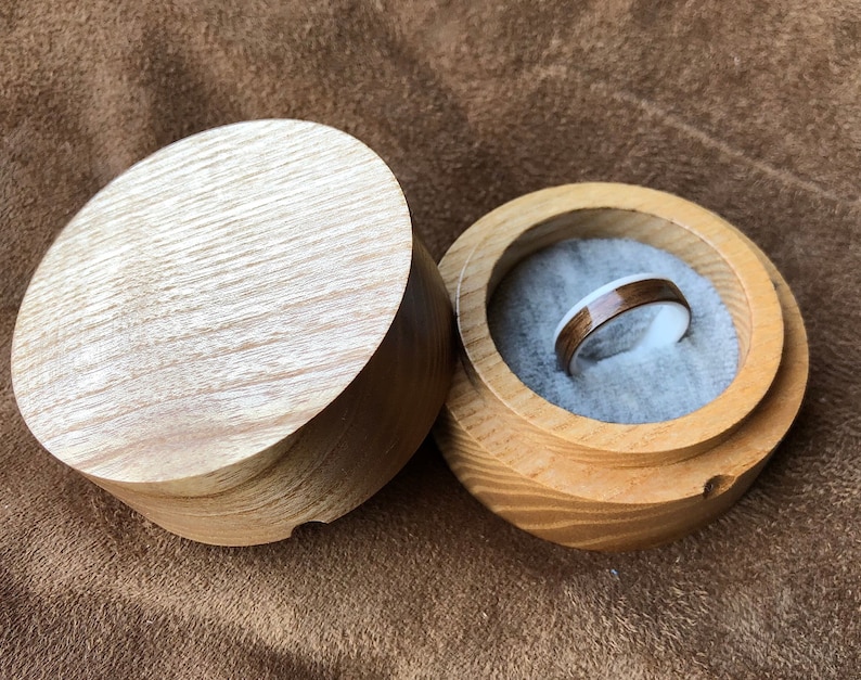 Walnut Bentwood Ring. Wooden Wedding Band. Engagement Wood Ring. Band wooden ring engagement Anniversary.Wood and resin mens wedding band image 2