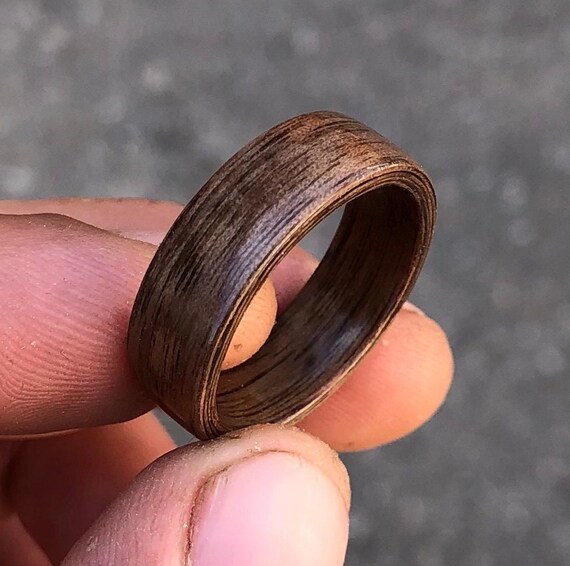 Walnut Bentwood Ring Walnut Wooden Ring Wood Wedding Band Bentwood