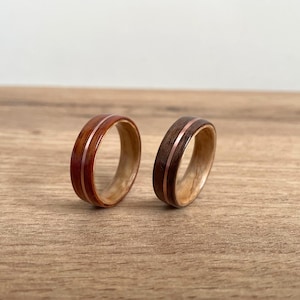 Rosewood bentwood ring - Walnut wood ring - wooden wedding ring -wooden rings for men - wooden ring - men ring wood - bentwood ring for men