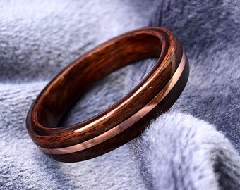 Rosewood bentwood ring - Walnut wood ring - wooden wedding ring -wooden rings for men  - wooden ring - men ring wood - bentwood ring for men