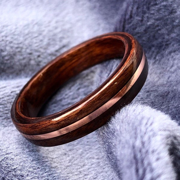 Bague en bois de palissandre - Bague en bois de noyer - Alliance en bois - Bagues en bois pour homme - Bague en bois - Bague en bois pour homme - Bague en bois courbé pour homme