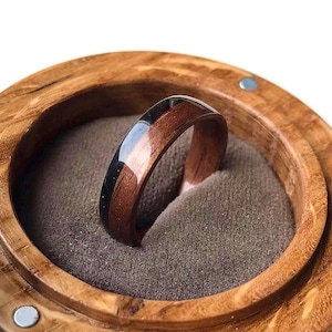 Walnut Wooden Ring Wooden Wedding Band  Unique Men&#39;s Ring 5th Anniversary Gift Handmade Wooden rings
