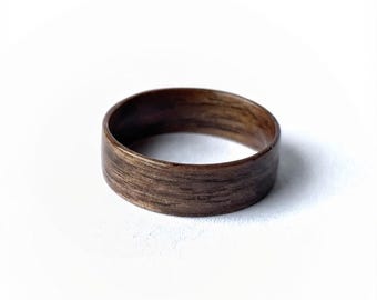 Walnut Wood Ring.  Wedding bentwood ring. Mens Ring 5 year anniversary gift