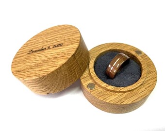 Walnut Wood Inlay Ring, Rustic Wedding Band with Copper, Handcrafted Bentwood Ring for Men or Women Wedding Band set wooden