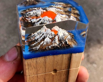 Walnut & Epoxy Ring Box: Mountain View Proposal Box