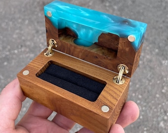 Epoxy & Wood Ring Box: Unique Wedding Ceremony Detail